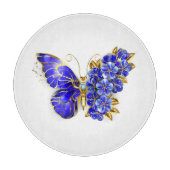 Bloem Saffier Vlinder Snijplank (Voorkant)