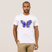 Bloem Saffier Vlinder T-shirt (Voorkant volledig)