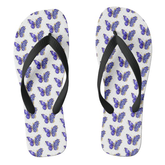 Bloem Saffier Vlinder Teenslippers (Voetbed)