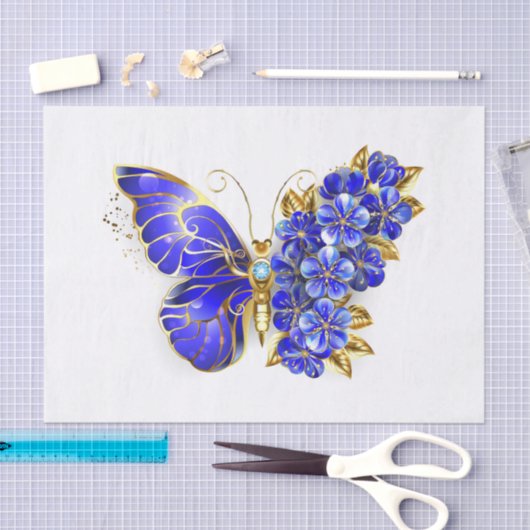 Bloem Saffier Vlinder Tissuepapier (Craft)