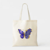 Bloem Saffier Vlinder Tote Bag (Achterkant)