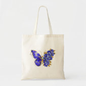 Bloem Saffier Vlinder Tote Bag (Voorkant)