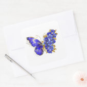 Bloem Saffier Vlinder Vierkante Sticker (Envelop)