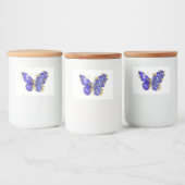 Bloem Saffier Vlinder Voedselcontainer Etiket (Flessen)