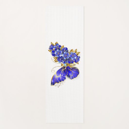 Bloem Saffier Vlinder Yogamat (Voorkant)