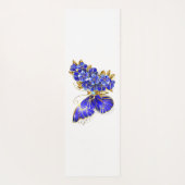 Bloem Saffier Vlinder Yogamat (Achterkant)