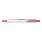 Bloem Saffier Vlinder Zwarte Inkt Pen (Achterkant)