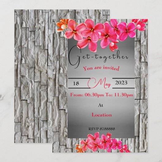 Bloem samenvoegen Uitnodiging (Voorkant / Achterkant)