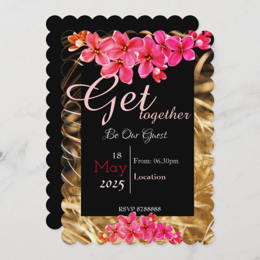 Bloem samenvoegen Uitnodiging (Voorkant / Achterkant)