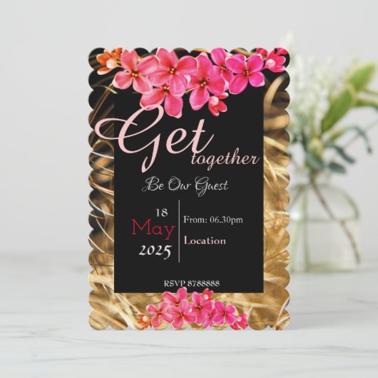 Bloem samenvoegen Uitnodiging (Staand voorkant)