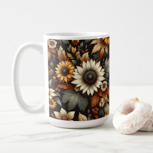 Bloem Schattige Bloemen Cup 🌻 koffie mok 15oz (Met donut)