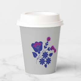 Bloem Schattige Grijs Papieren Bekers