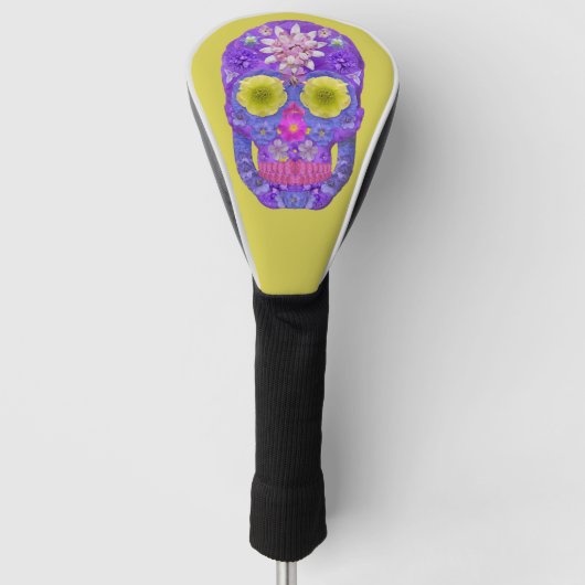 Bloem Schedel 5 Golfheadcover (Voorkant)