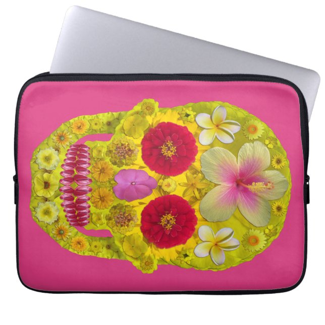 Bloem Schedel 8 Laptop Sleeve (Voorkant)