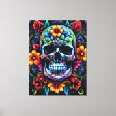 Bloem schedel canvas Print (Voorkant)