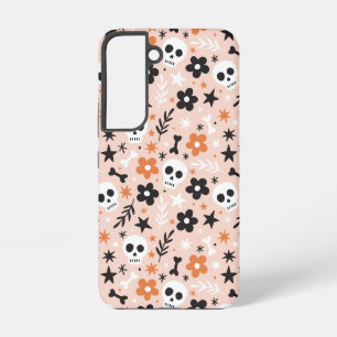 Bloem Schedel Patroon Samsung Galaxy Hoesje