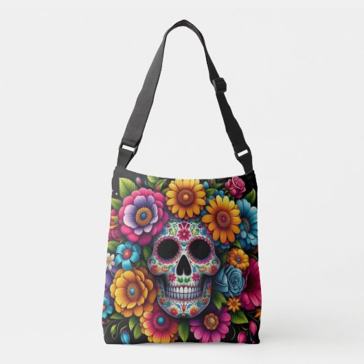 Bloem schedeltas! crossbody tas (Voorkant)