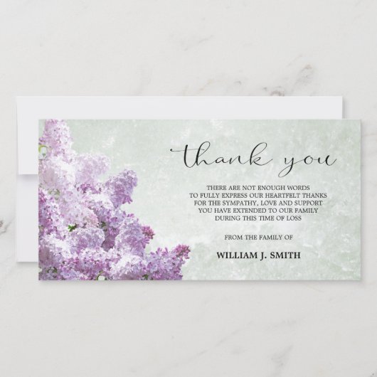 Bloem Sering THANK YOU Grijs | FOTO Bedankkaart (Voorkant)