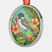 Bloem Siervogel Ornament Decoratief Ontwerp (Links)