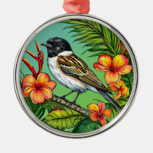 Bloem Siervogel Ornament Decoratief Ontwerp