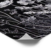 Bloem silhouet muur decor poster (Hoek)
