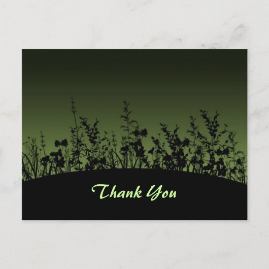 Bloem Silhouetten Bedankkaart Briefkaart (Voorkant)