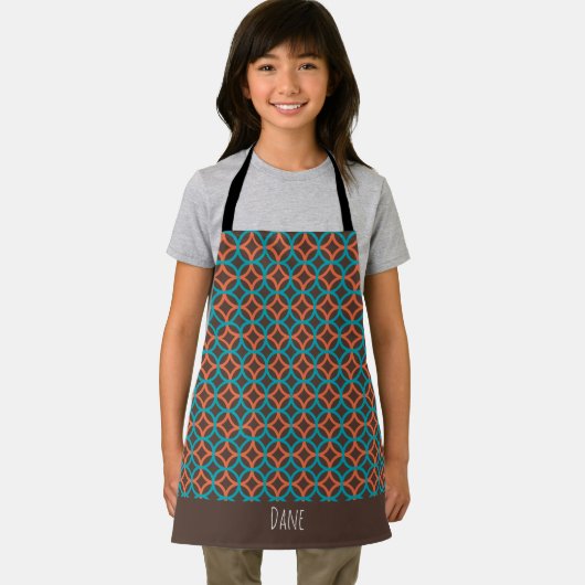 Bloem Sinaasappel Blauw Minimal Pattern Schort (Insitu)