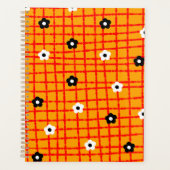 Bloem Sinaasappel Rood Check Pattern Planner (Voorkant)
