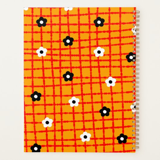 Bloem Sinaasappel Rood Check Pattern Planner (Achterkant)
