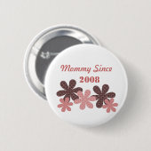  bloem sinds Button, Bourgogne Ronde Button 5,7 Cm (Voorkant /achterkant)