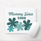  bloem sinds Mousepad, Blauwgroen Muismat (Met muis)