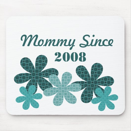  bloem sinds Mousepad, Blauwgroen Muismat (Voorkant)