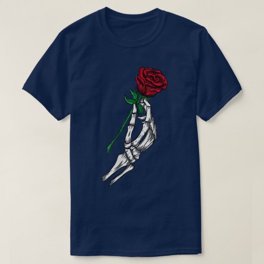 Bloem, Skelethandbedekking Red Rose T-shirt (Design voorkant)