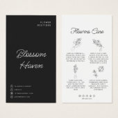 Bloem Snijbloemen Zorg Hang Label Bloemist Kaart (Voorkant /achterkant)