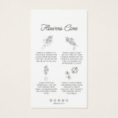 Bloem Snijbloemen Zorg Hang Label Bloemist Kaart (Achterkant)