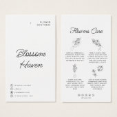 Bloem Snijbloemen Zorg Hang Label Bloemist Kaart (Voorkant /achterkant)