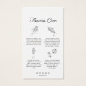 Bloem Snijbloemen Zorg Hang Label Bloemist Kaart (Achterkant)