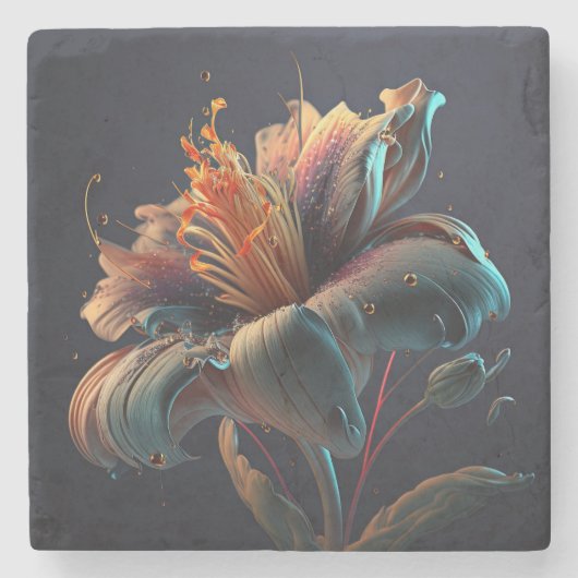 bloem stenen onderzetter (Voorkant)