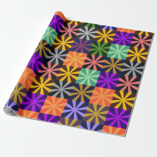 Bloem Ster Kleurrijk Patroon Cadeaupapier