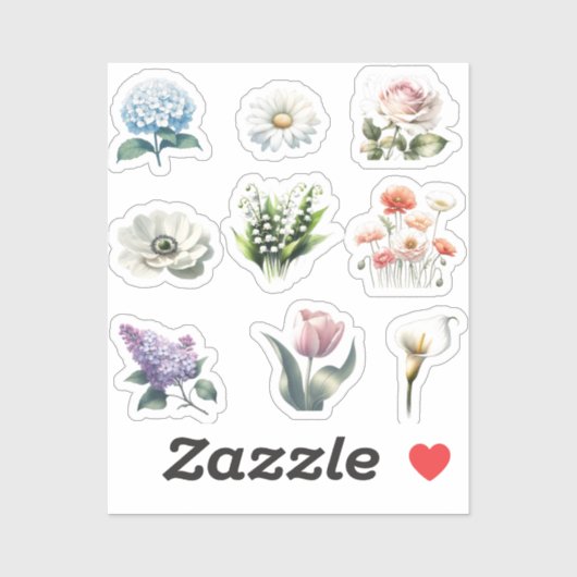 Bloem Sticker Pack Waterverf Tuin Schattige (Vel)