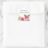 Bloem sticker sjabloon "Dit boek is van" (Tas)