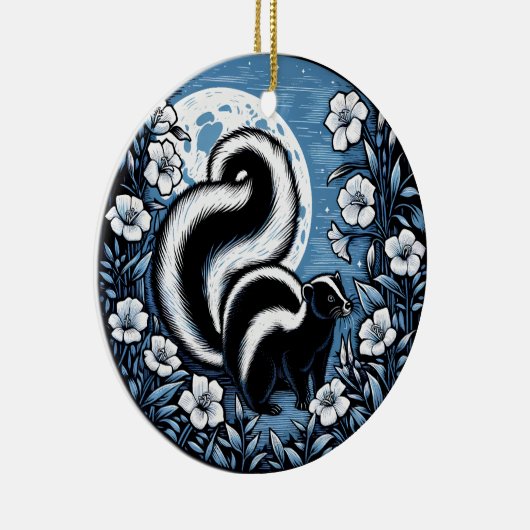 Bloem stinkdier kunstwerk stinkdieren bloemig keramisch ornament (Rechts)