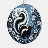 Bloem stinkdier kunstwerk stinkdieren bloemig keramisch ornament (Links)