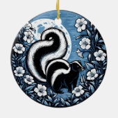 Bloem stinkdier kunstwerk stinkdieren bloemig keramisch ornament (Achterkant)