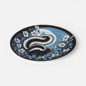 Bloem stinkdier kunstwerk stinkdieren bloemig papieren bordje (Gekanteld)