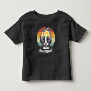 Bloem Stinkdier Zonsondergang Blauw Wit Naam Kinder Shirts