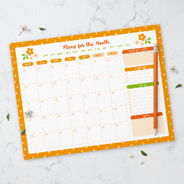 Bloem Stippen Maandelijkse Planner Notitieblok