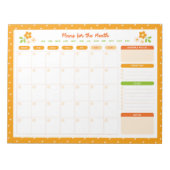 Bloem Stippen Maandelijkse Planner Notitieblok (Voorkant)