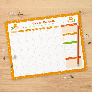 Bloem Stippen Maandelijkse Zondag Start Planner Notitieblok
