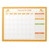 Bloem Stippen Maandelijkse Zondag Start Planner Notitieblok (Voorkant)